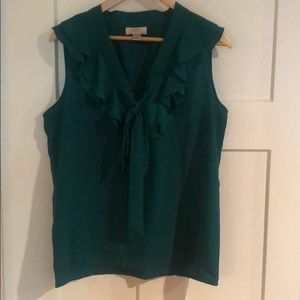 LOFT sleeveless blouse with tie